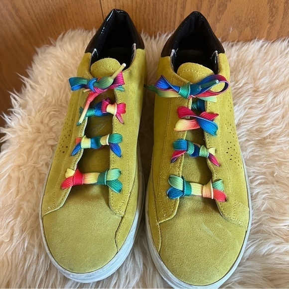 P448 Shoes - P449 John Yellow Suede Women’s Low Top Sneakers Sz-40